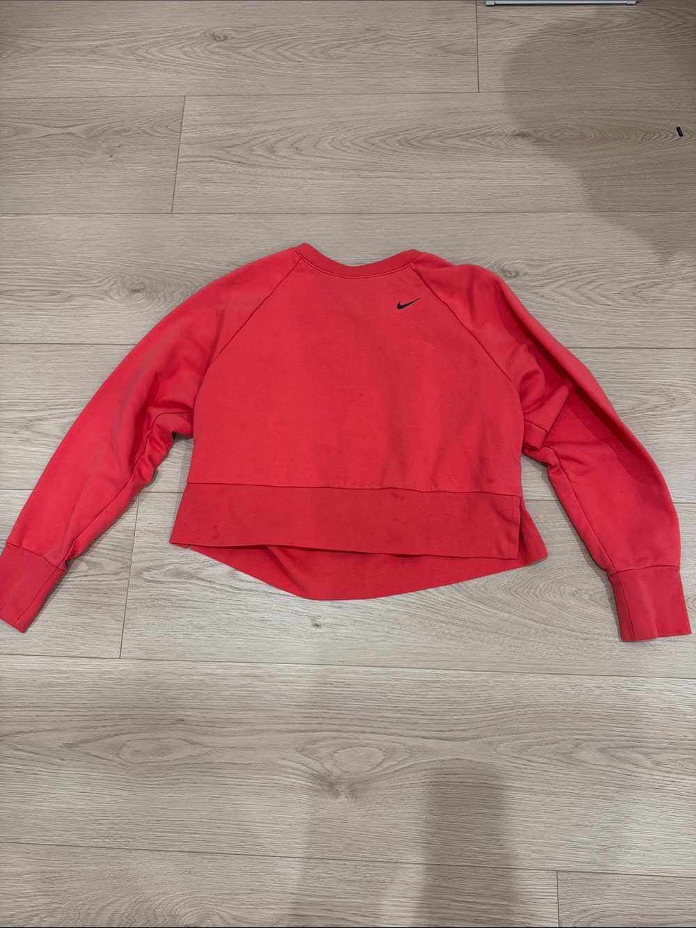 Nike Women’s Coral-Red Cropped Crew Sweatshirt